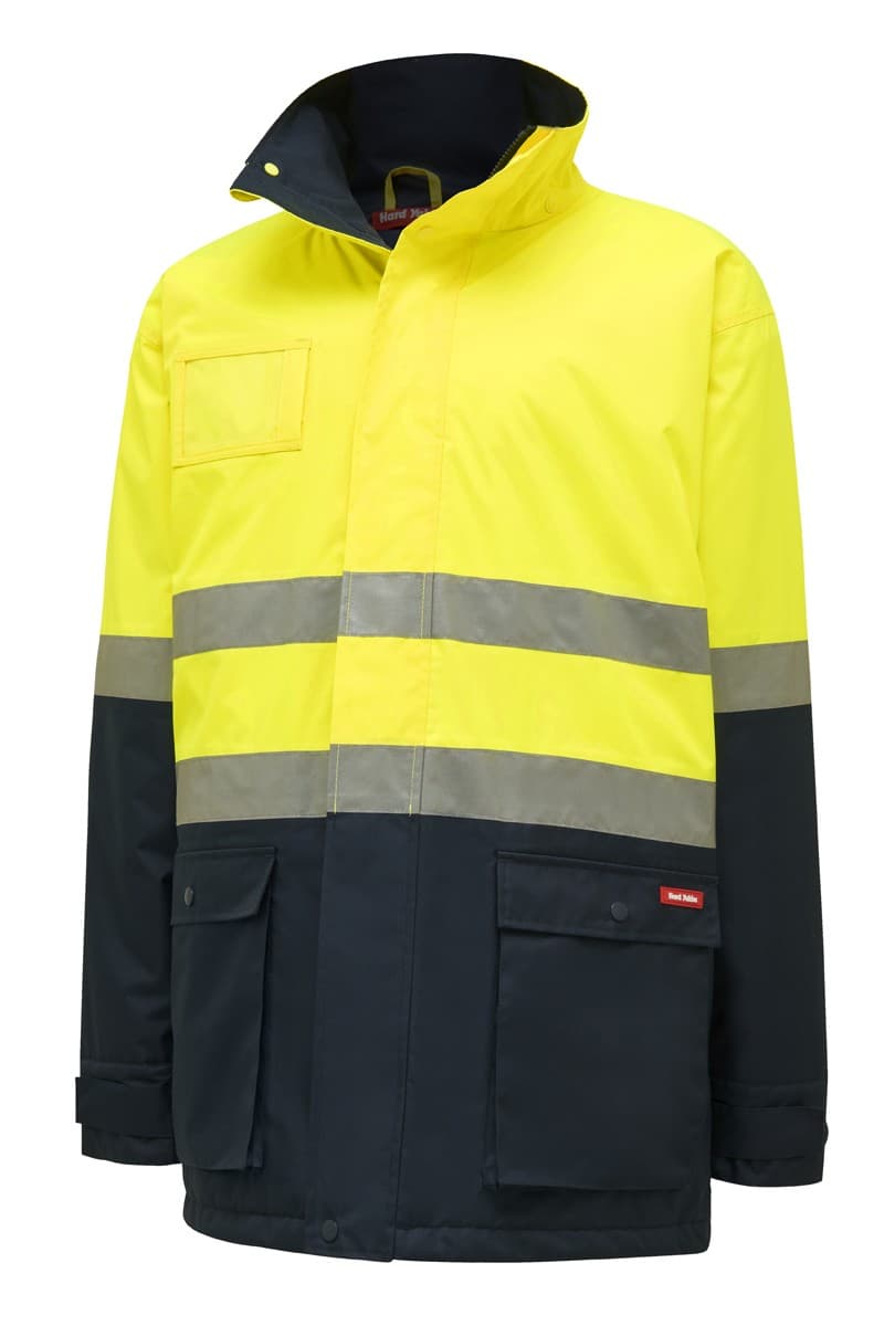 Hard Yakka Hi-Visibility 2Tone Quilted Jacket With Tape (Yellow/Navy)