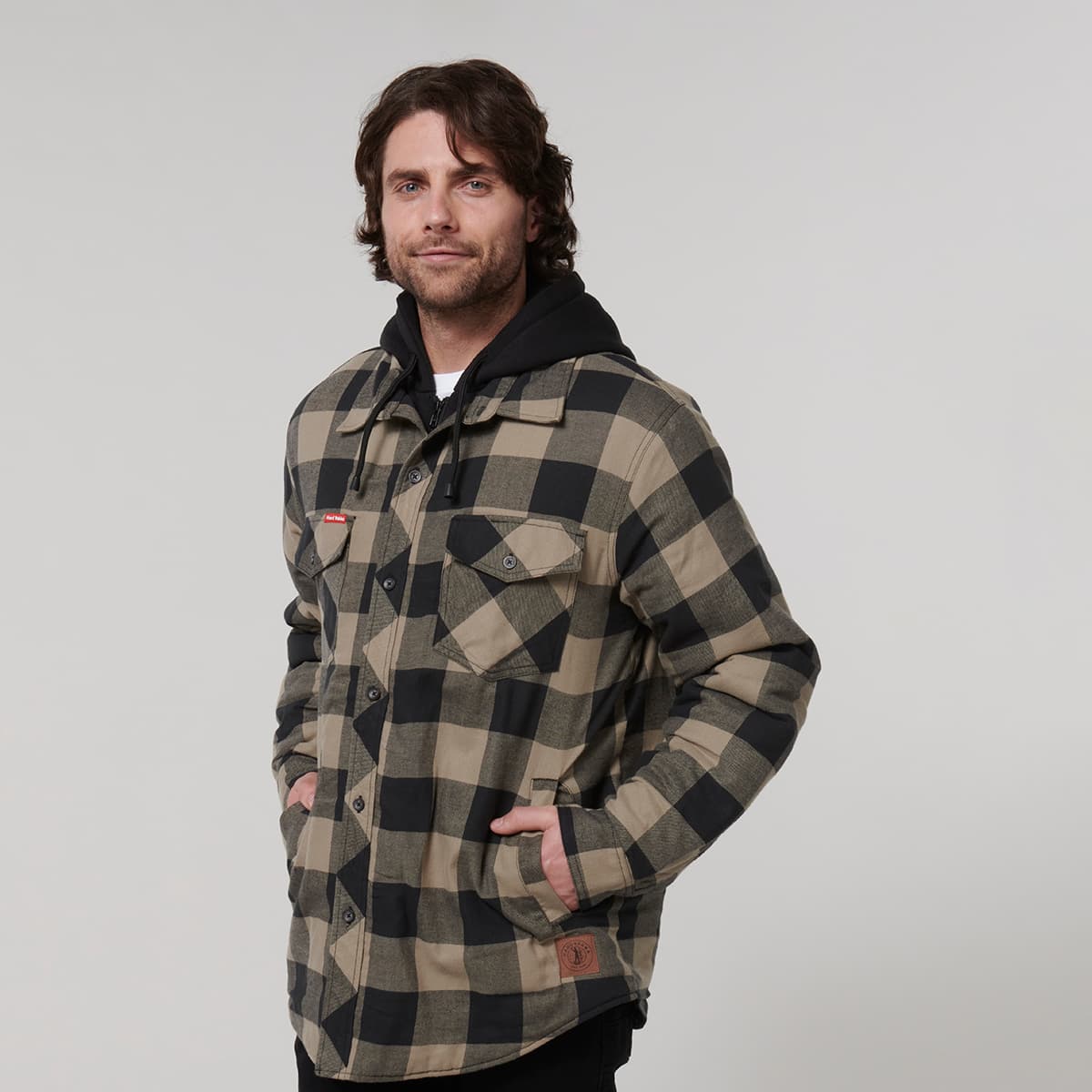 Hard Yakka The Quilted Shacket (Iron/Bark)_2