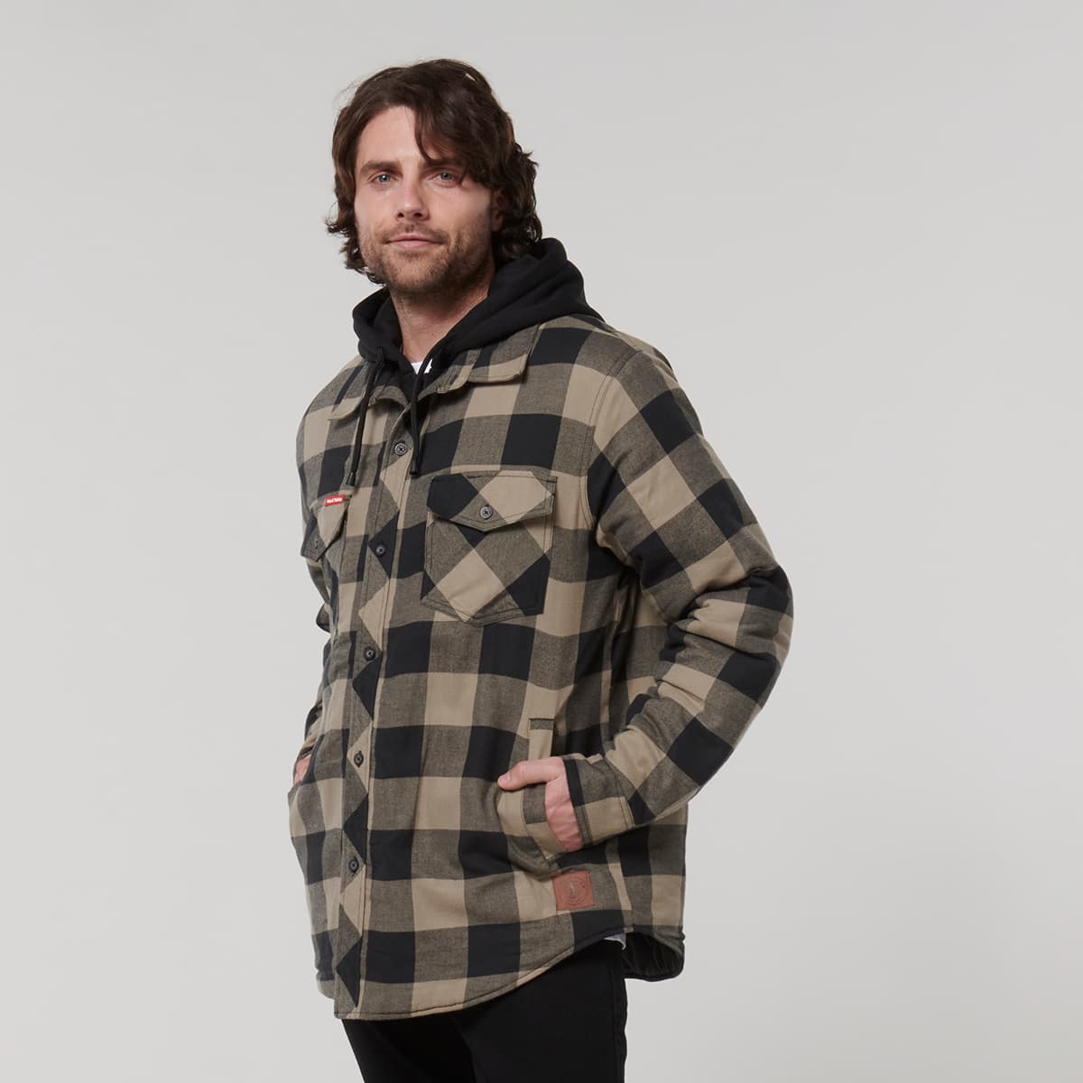 Hard Yakka The Quilted Shacket (Iron/Bark)_3