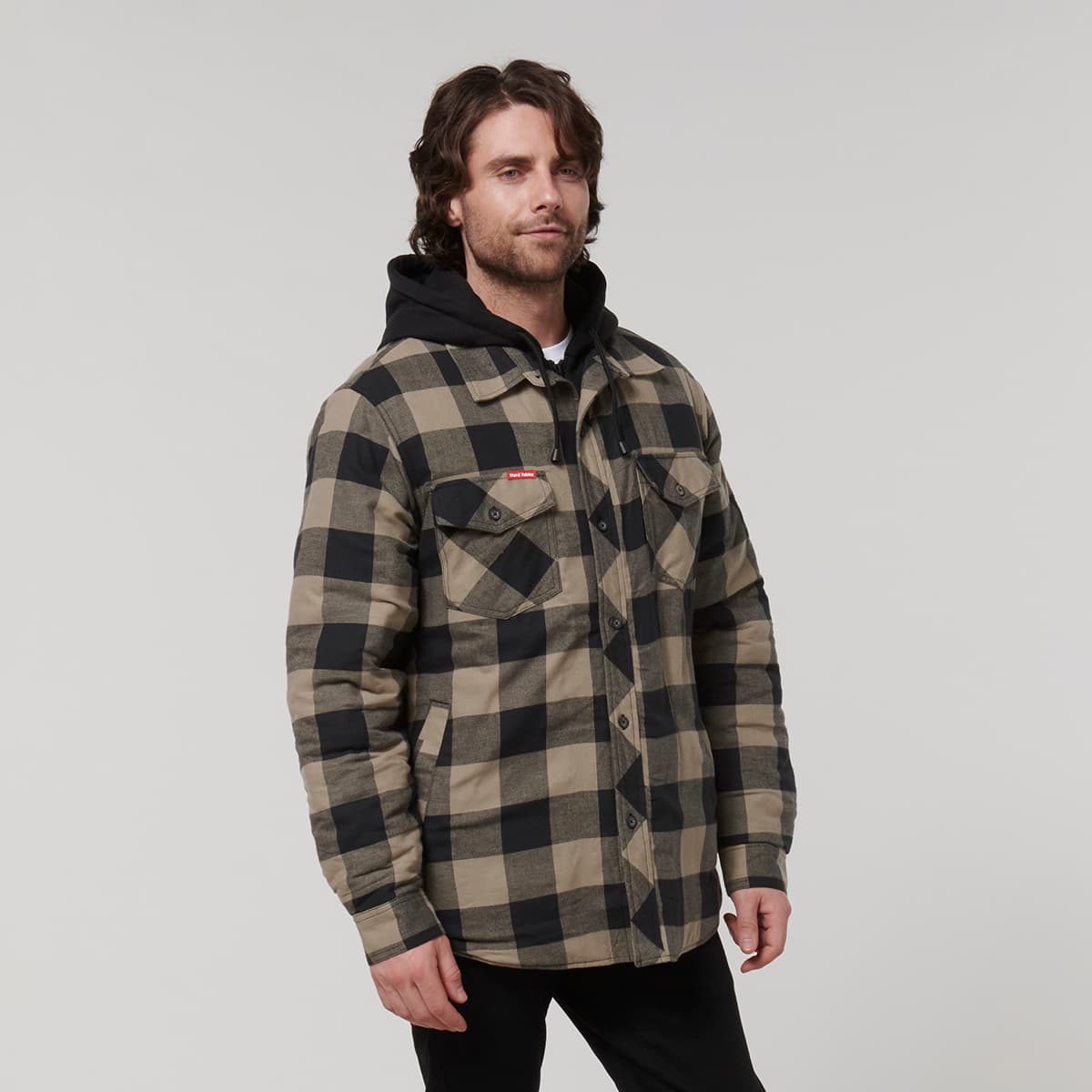 Hard Yakka The Quilted Shacket (Iron/Bark)_4