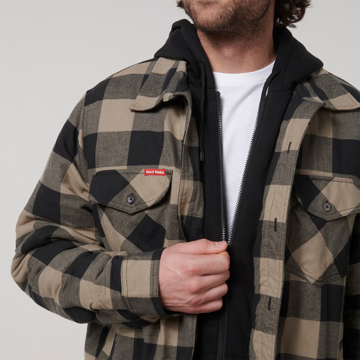 Hard Yakka The Quilted Shacket (Iron/Bark)_7