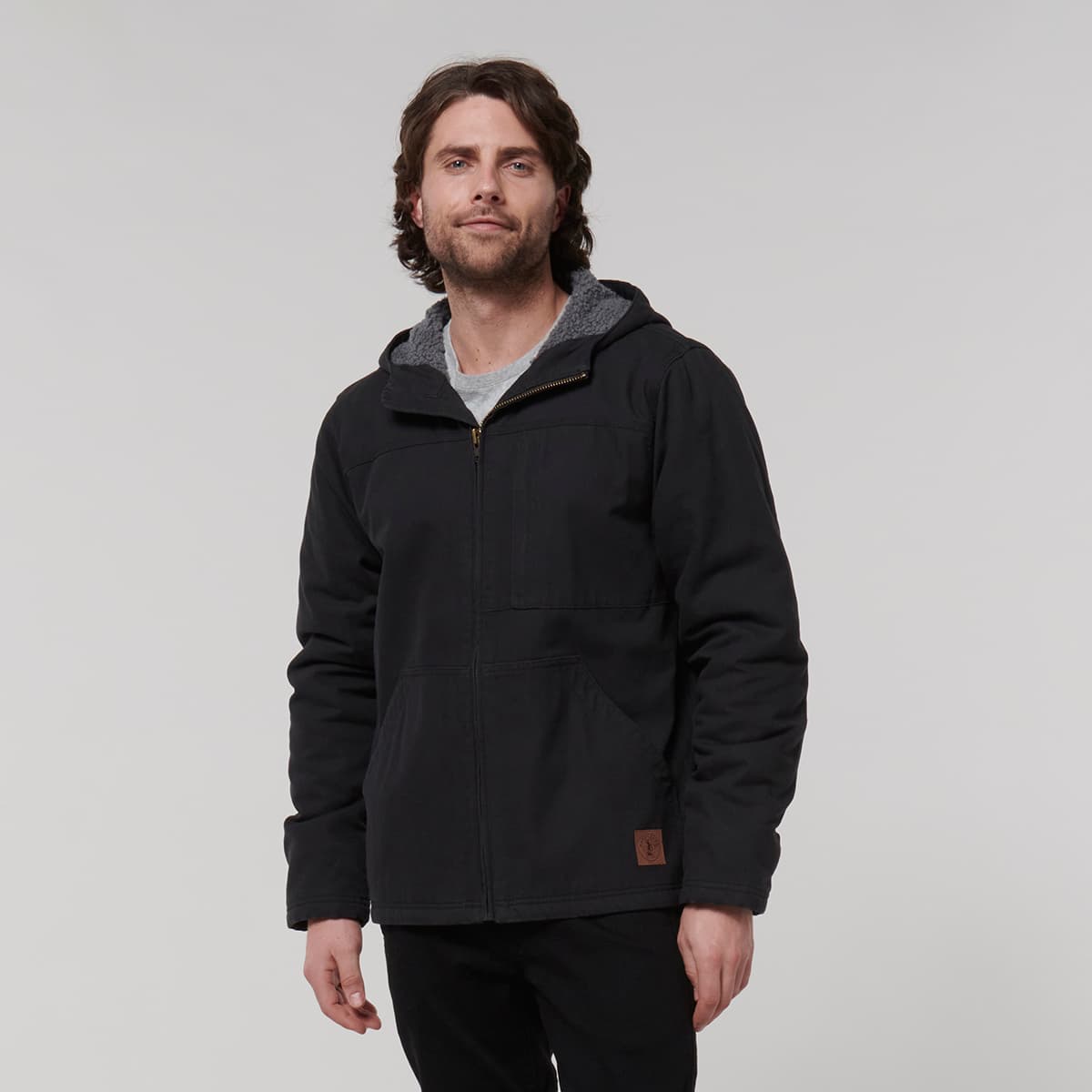 Hard Yakka Mens Heritage Canvas Hood Jacket (Black)