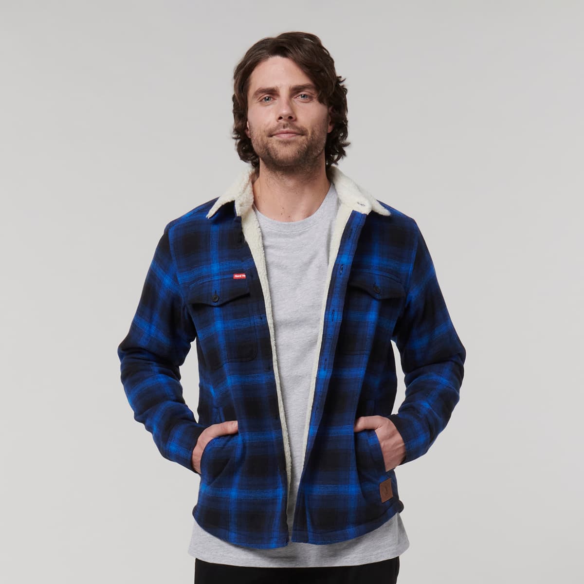 Hard Yakka Trucker Sherpa Jacket (Blue Knight)_1
