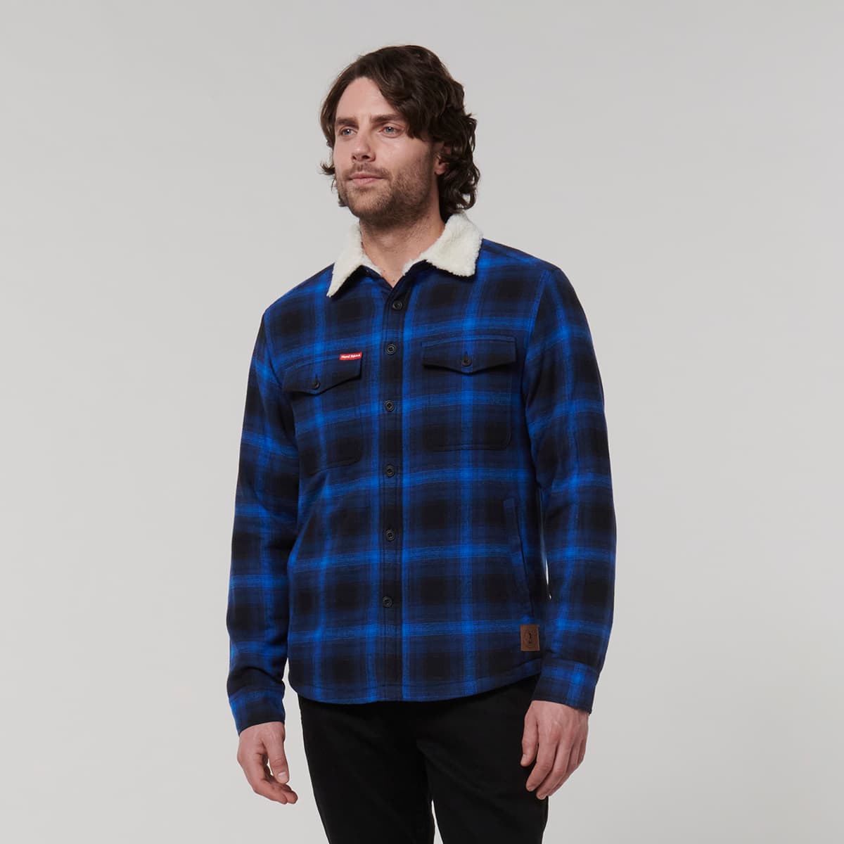 Hard Yakka Trucker Sherpa Jacket (Blue Knight)_2