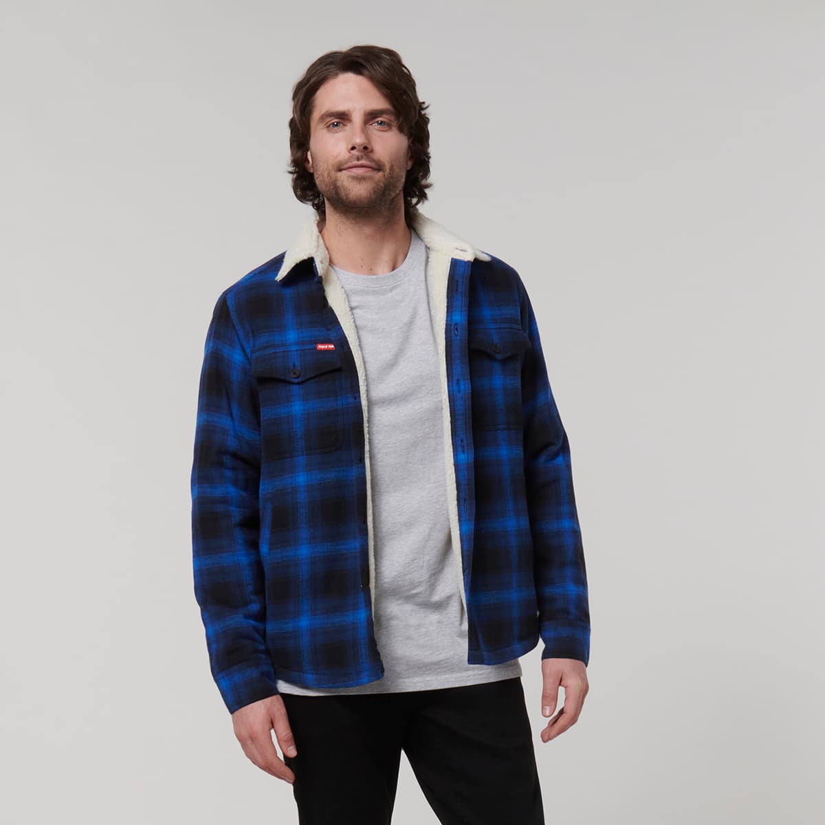 Hard Yakka Trucker Sherpa Jacket (Blue Knight)_3