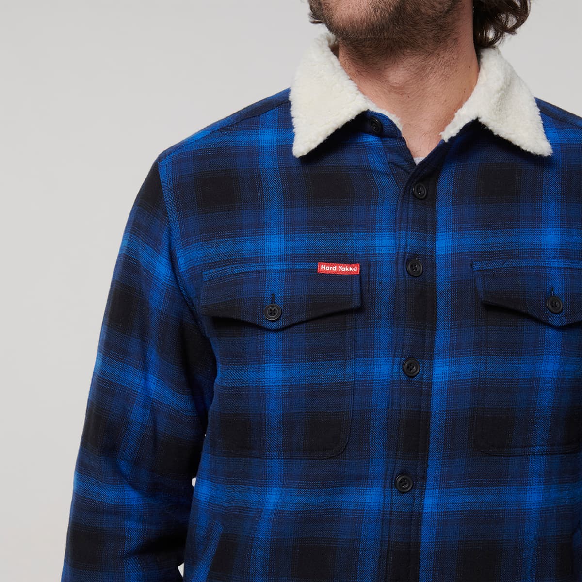 Hard Yakka Trucker Sherpa Jacket (Blue Knight)_6