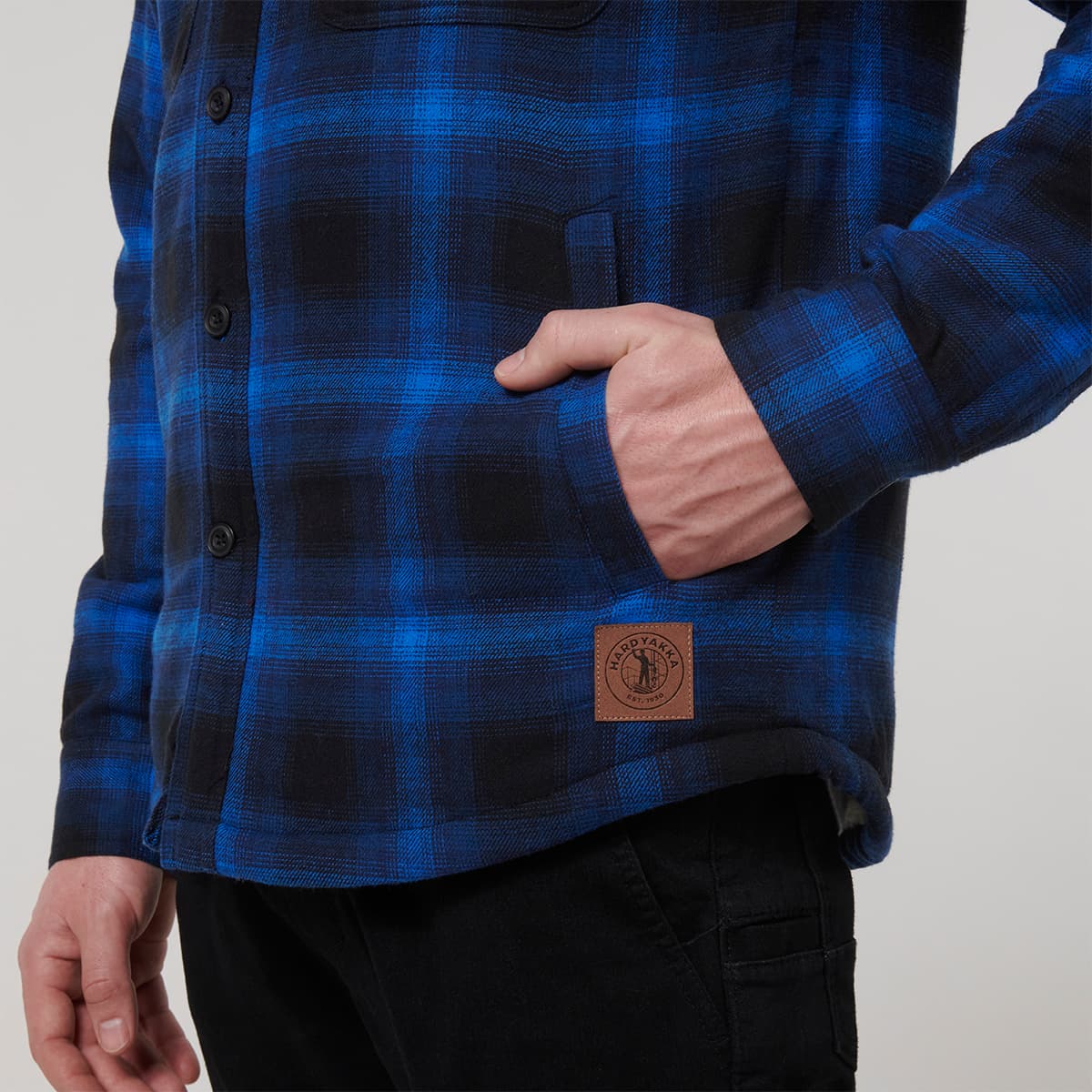 Hard Yakka Trucker Sherpa Jacket (Blue Knight)_7
