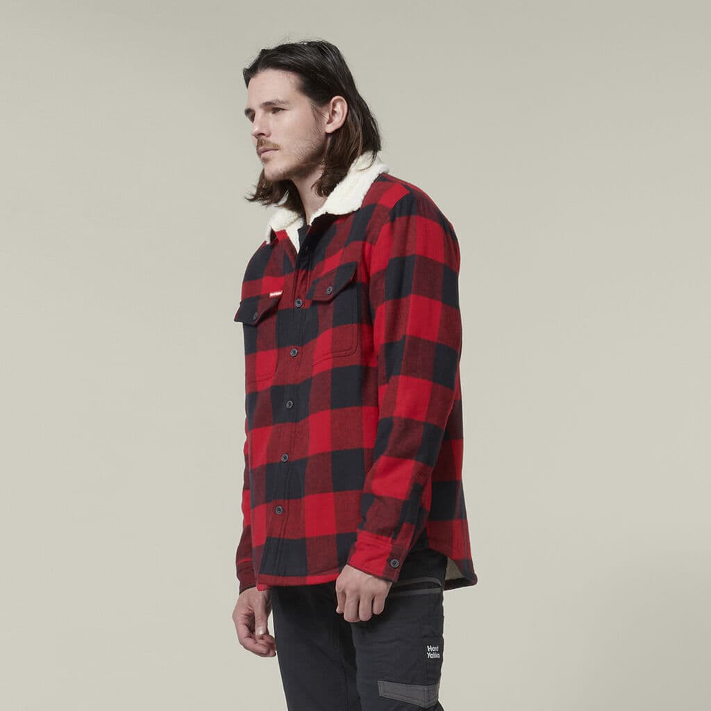 Hard Yakka Trucker Sherpa Jacket (Red)_3