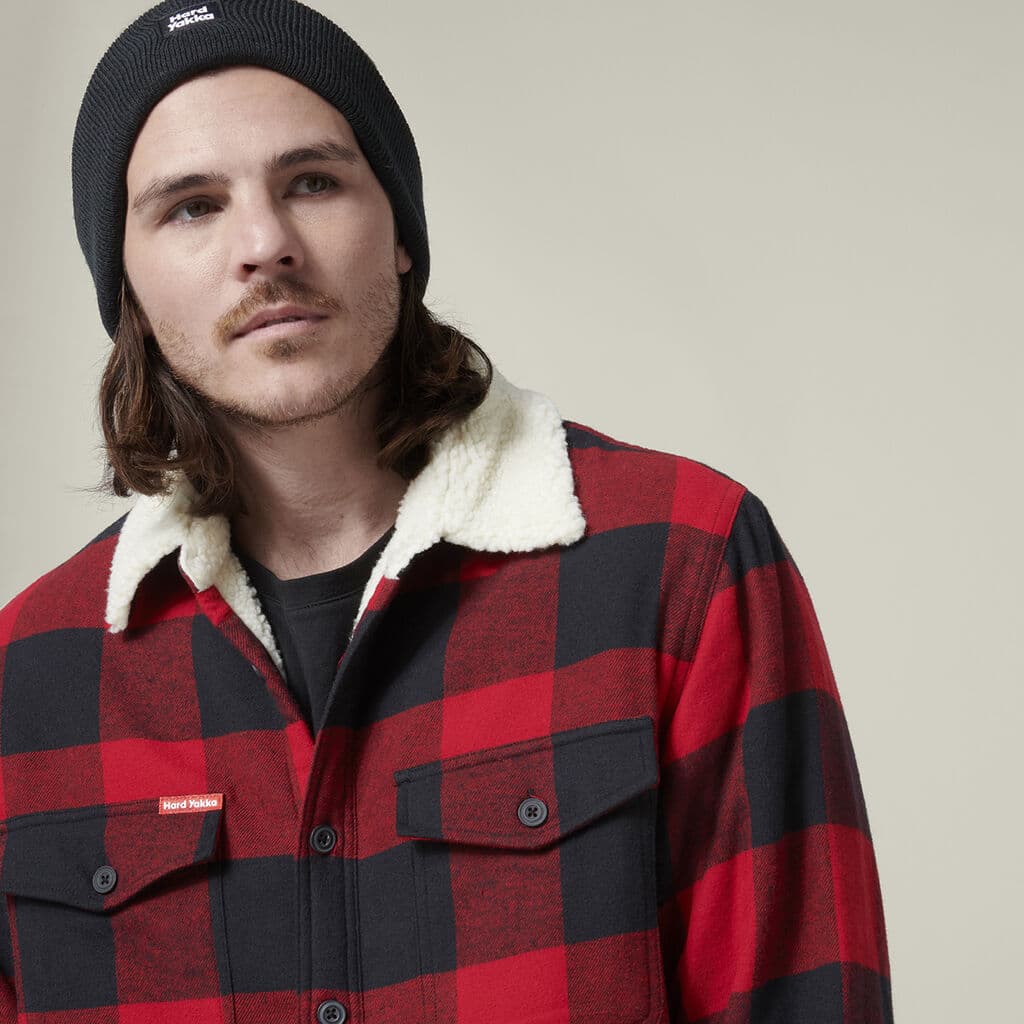 Hard Yakka Trucker Sherpa Jacket (Red)_5