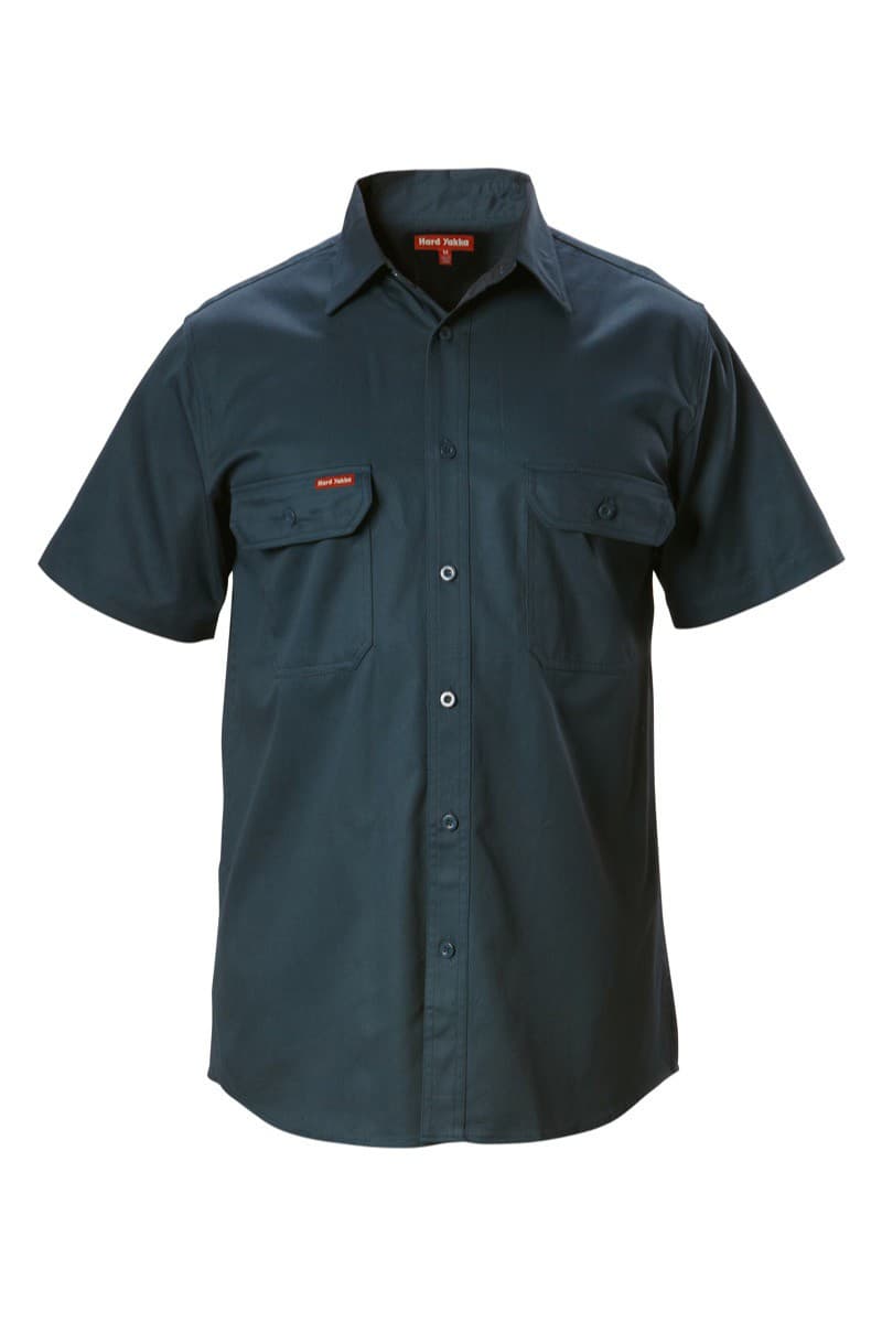 Hard Yakka Foundations Cotton Drill Short Sleeve Shirt (Green)