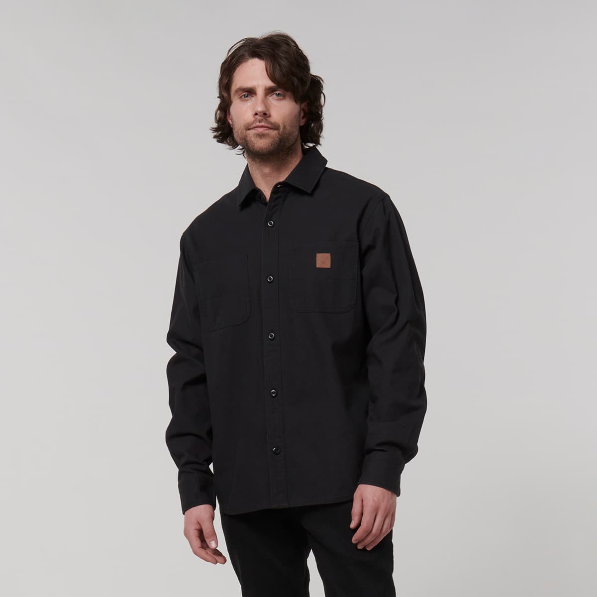 Hard Yakka Mens Heritage Canvas Shirt (Black)