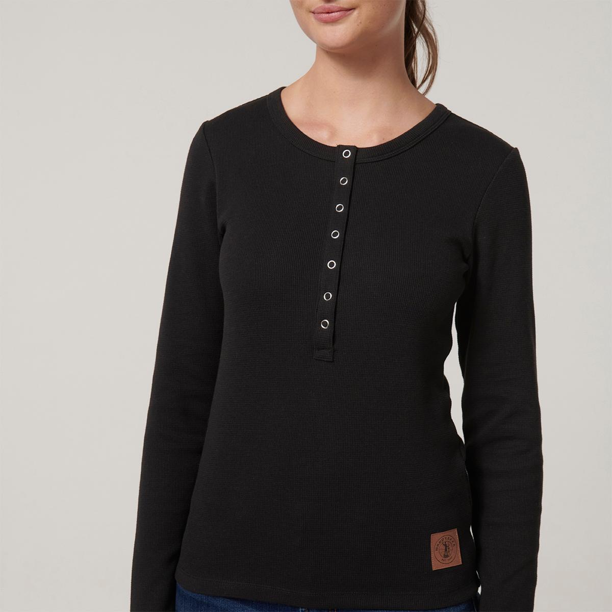 Hard Yakka Womens Henley (Black)_7