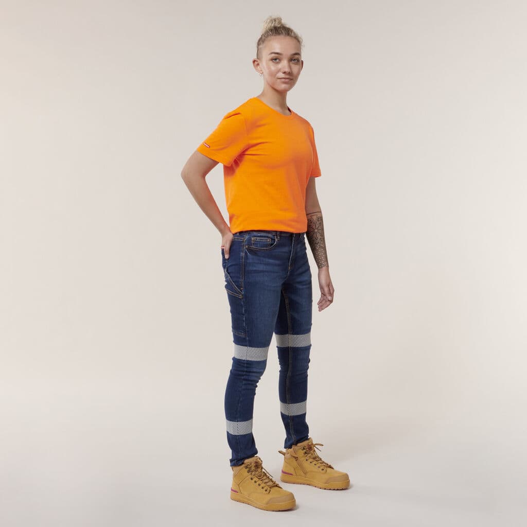 Hard Yakka Womens Taped Jeggings (Indigo)_7