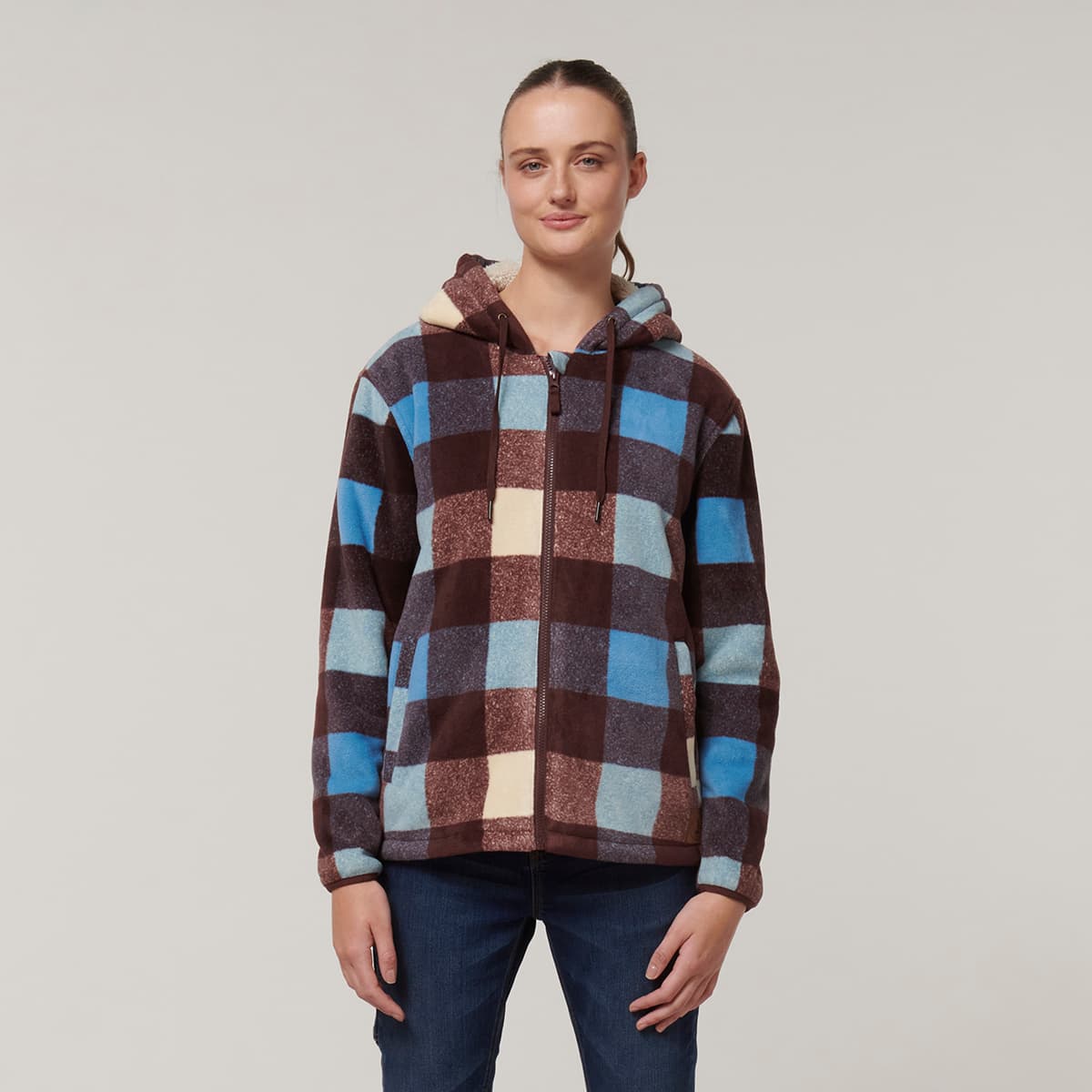 Hard Yakka Womens Check Zoodie (Autumn Check)