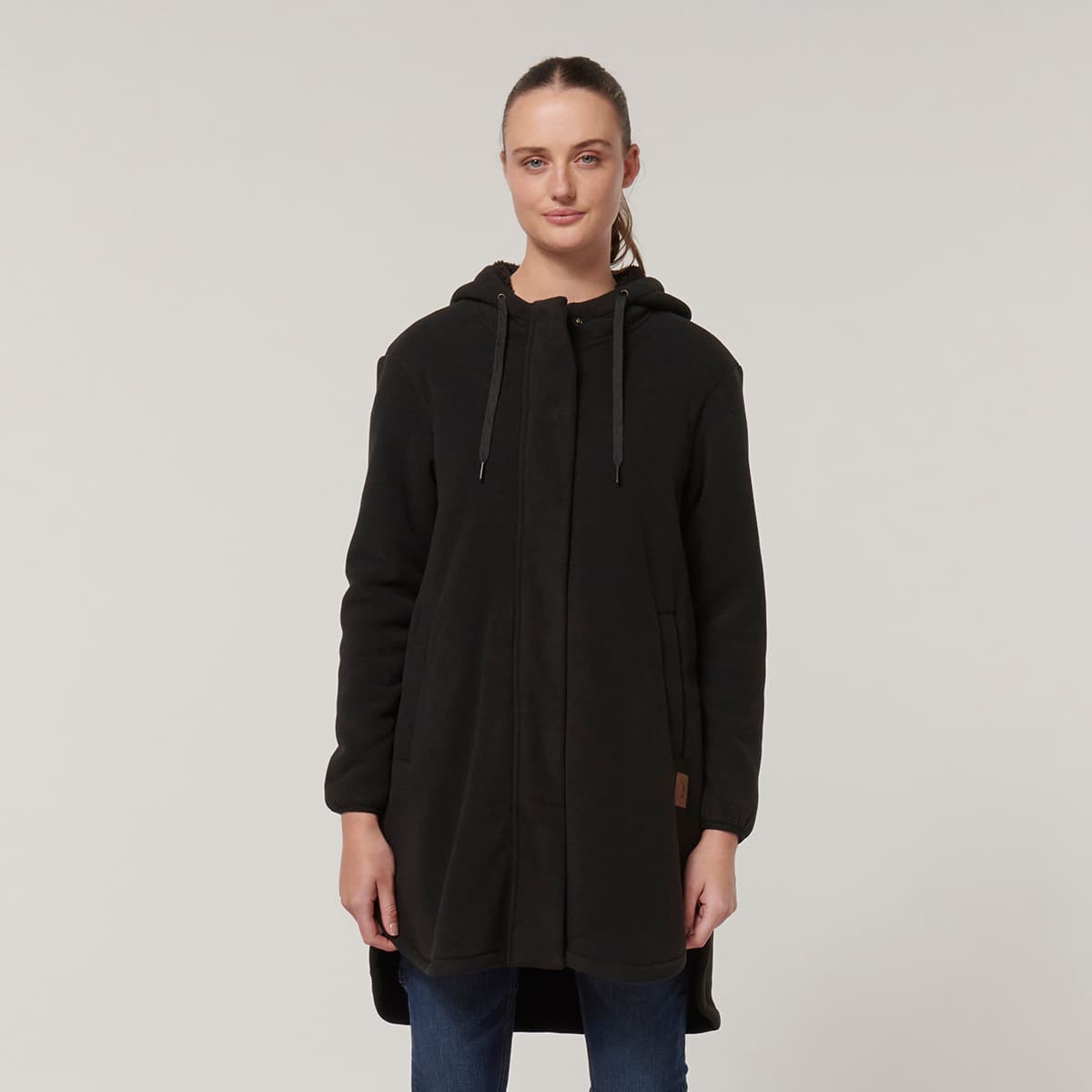 Hard Yakka Womens Longline Zoodie (Black)
