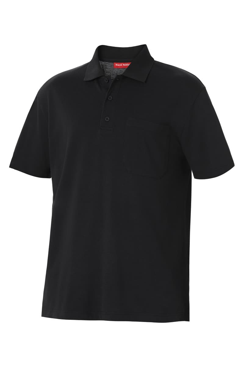 Hard Yakka Foundations Pique Short Sleeve Polo (Black)