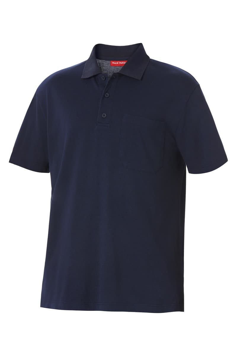 Hard Yakka Foundations Pique Short Sleeve Polo (Navy)