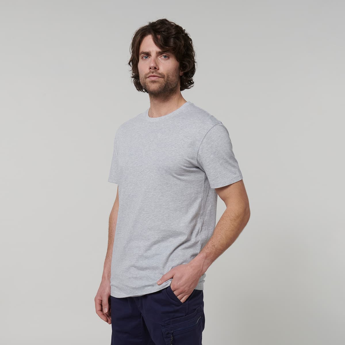 Hard Yakka Core Mens Short Sleeve Tee (Grey Marle)_4