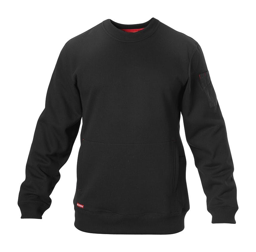 Hard Yakka Foundations Brushed Fleece Crew Neck Jumper (Black)_0