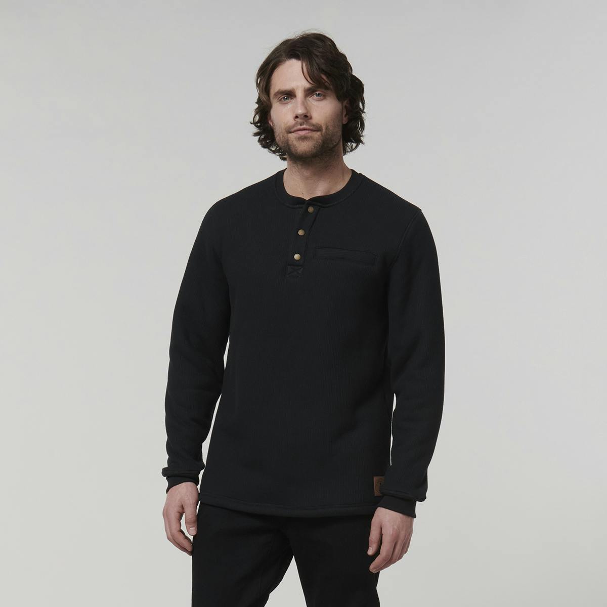 Hard Yakka Sherpa Henley (Black)