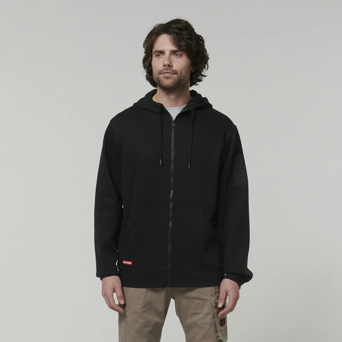 Hard Yakka Core Mens Fleece Zip Hoodie (Black)_0