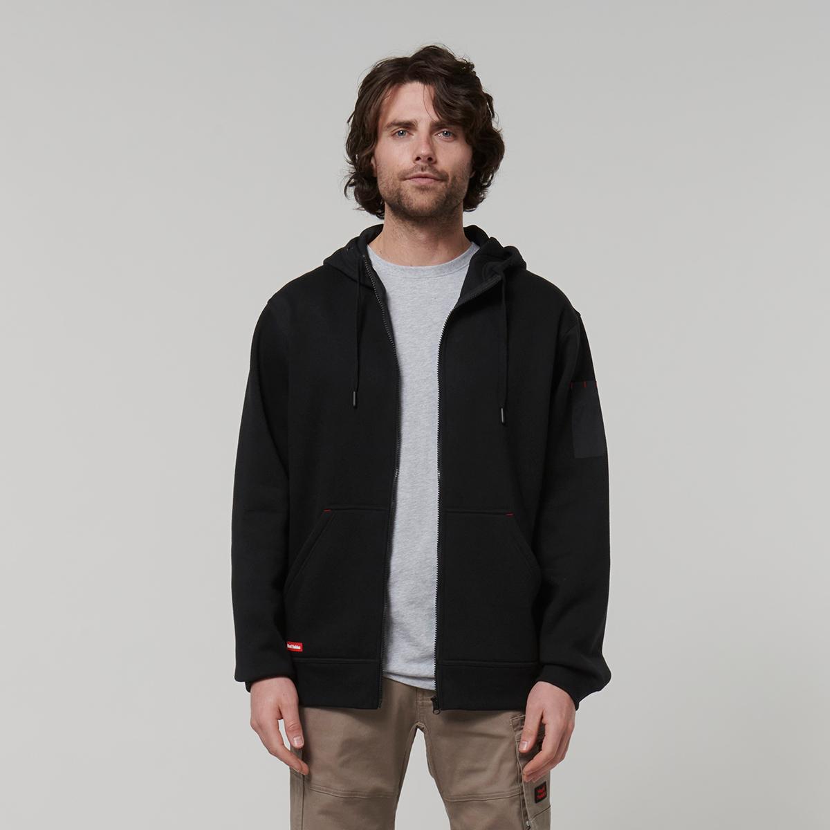 Hard Yakka Core Mens Fleece Zip Hoodie (Black)_1