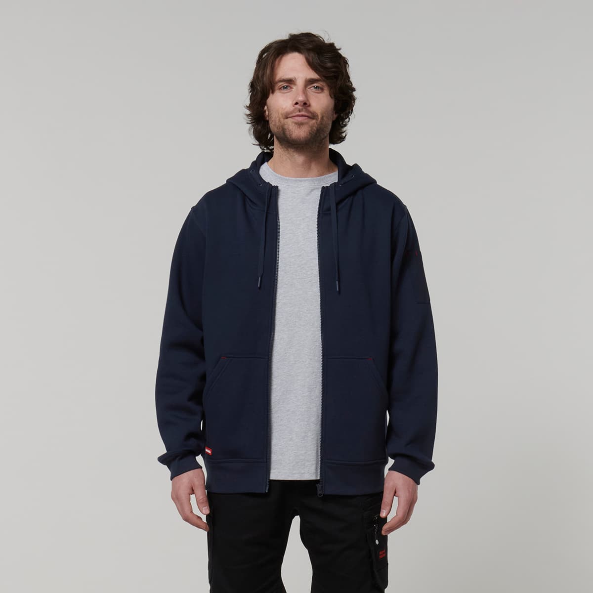 Hard Yakka Core Mens Fleece Zip Hoodie (Navy)_1