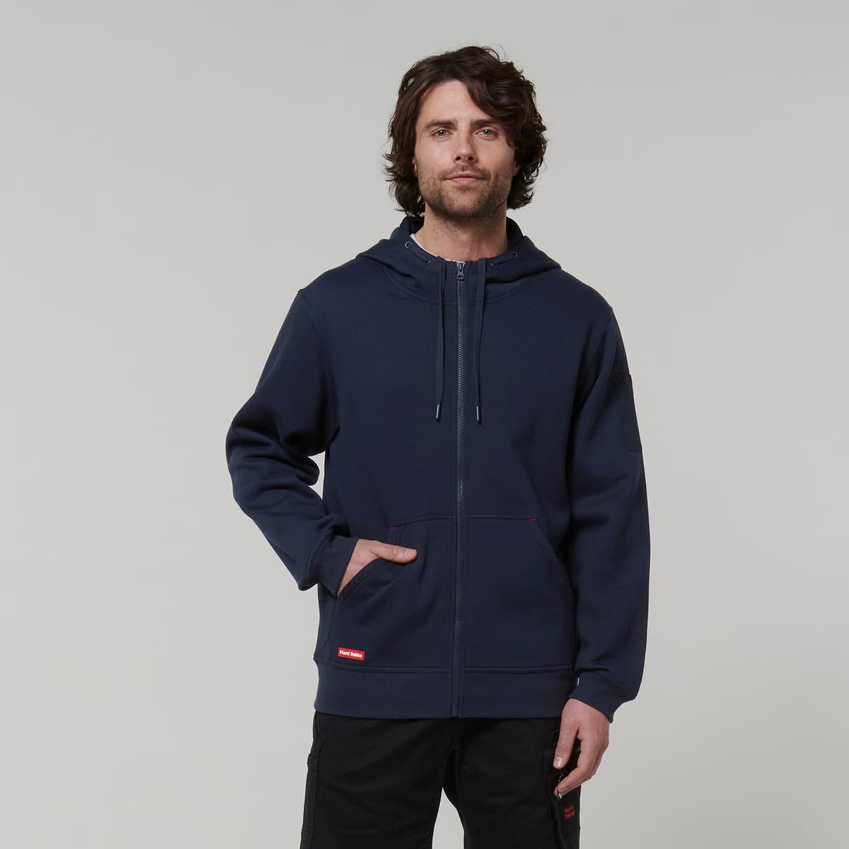 Hard Yakka Core Mens Fleece Zip Hoodie (Navy)_3