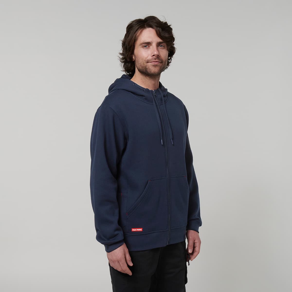 Hard Yakka Core Mens Fleece Zip Hoodie (Navy)_4