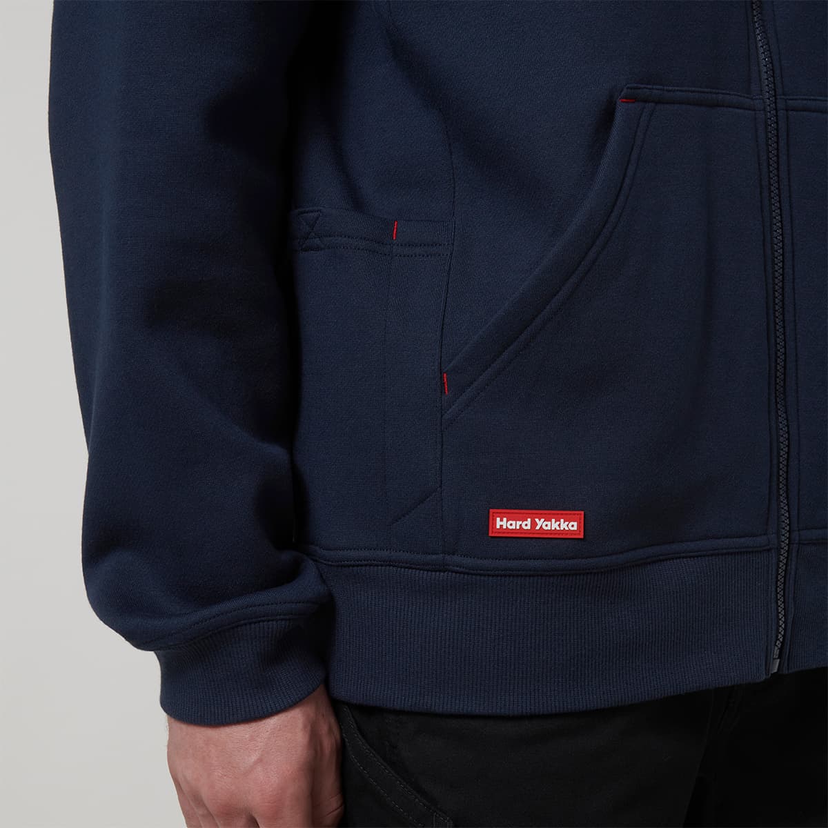 Hard Yakka Core Mens Fleece Zip Hoodie (Navy)_8