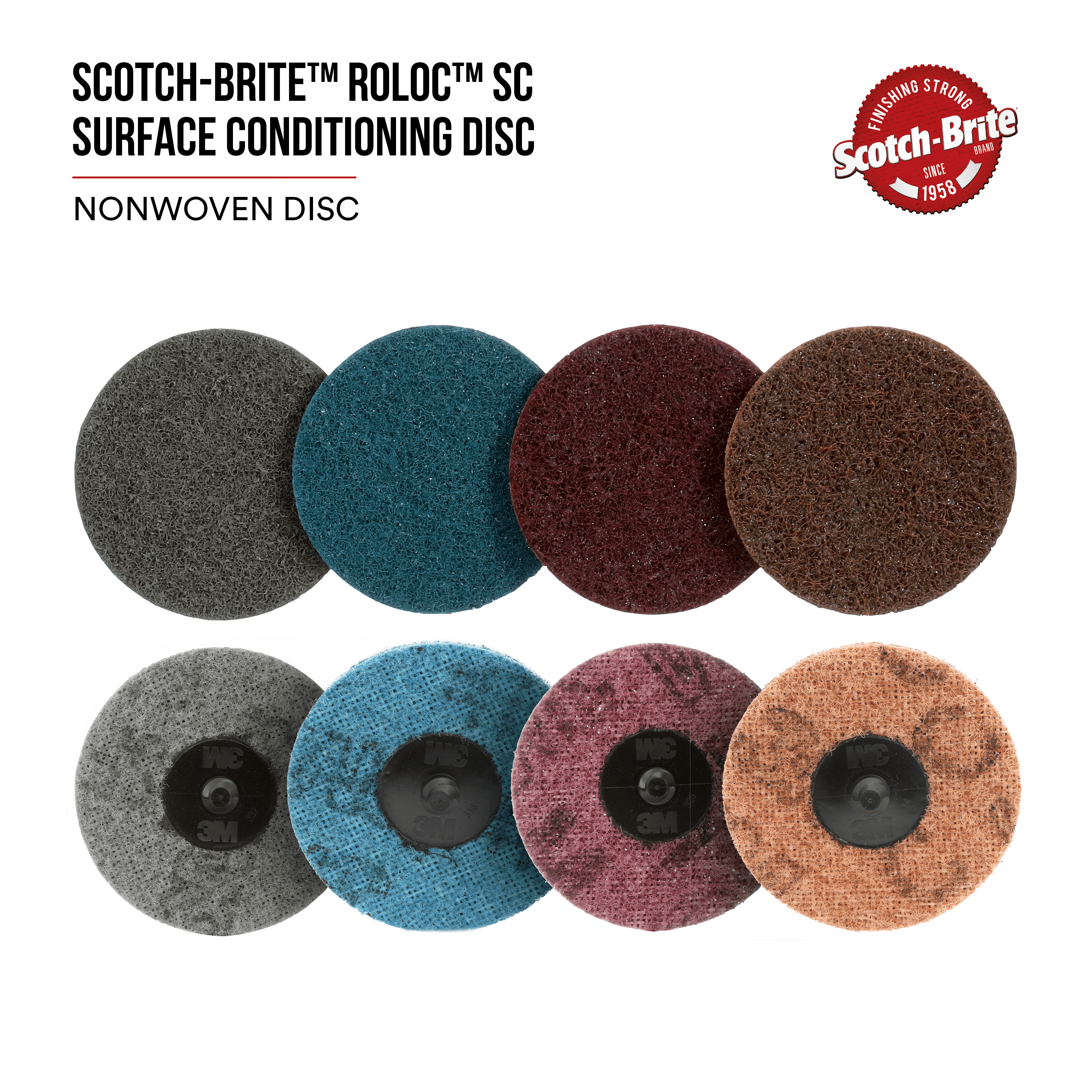 3M Scotch-Brite Roloc Surface Conditioning Disc TS Maroon Aluminium Oxide Medium 19mm (61500120177) (18433)