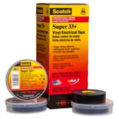 3M Scotch® Super 33+ Professional Use Premium Vinyl Electrical Tape, Black, 19 mm x 20 m