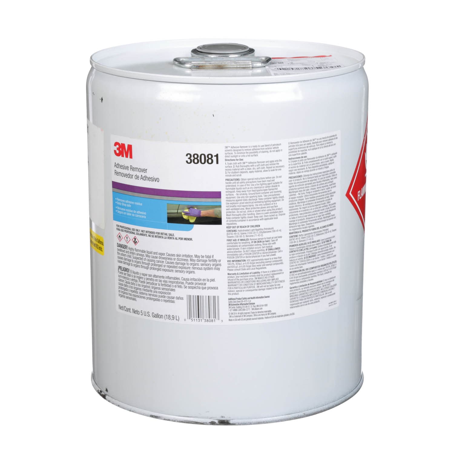 3M Adhesive Remover 38081, 5 Gallon (US)/18.9 L