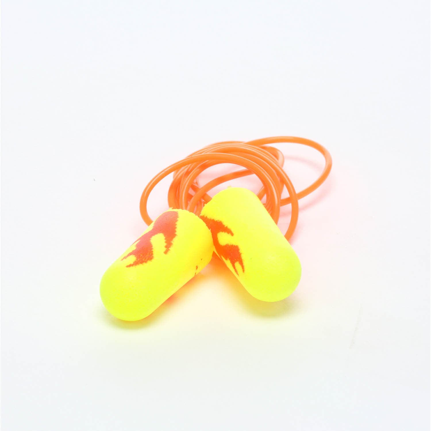 3M E-A-Rsoft Yellow Neon Blasts Earplugs 311-1252, Corded, Poly Bag, Regular Size