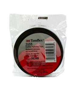 3M Temflex Rubber Splicing Tape 2155, Black, 19 mm x 6.7 m, 20 ea/Case