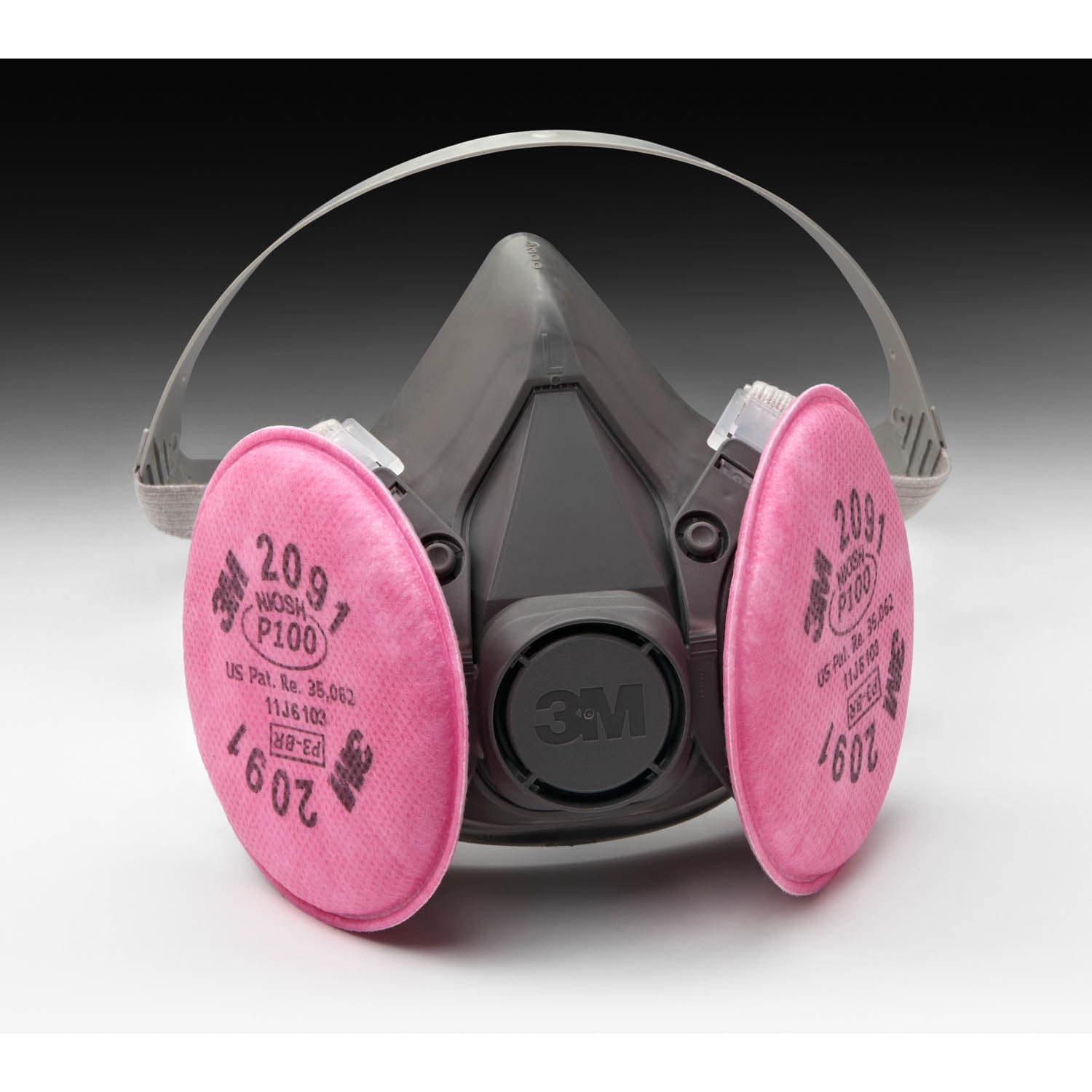 3M Half Facepiece Respirator Assembly 6391/07003(AAD), Large, with 3M Particulate Filters 2091/07000(AAD)