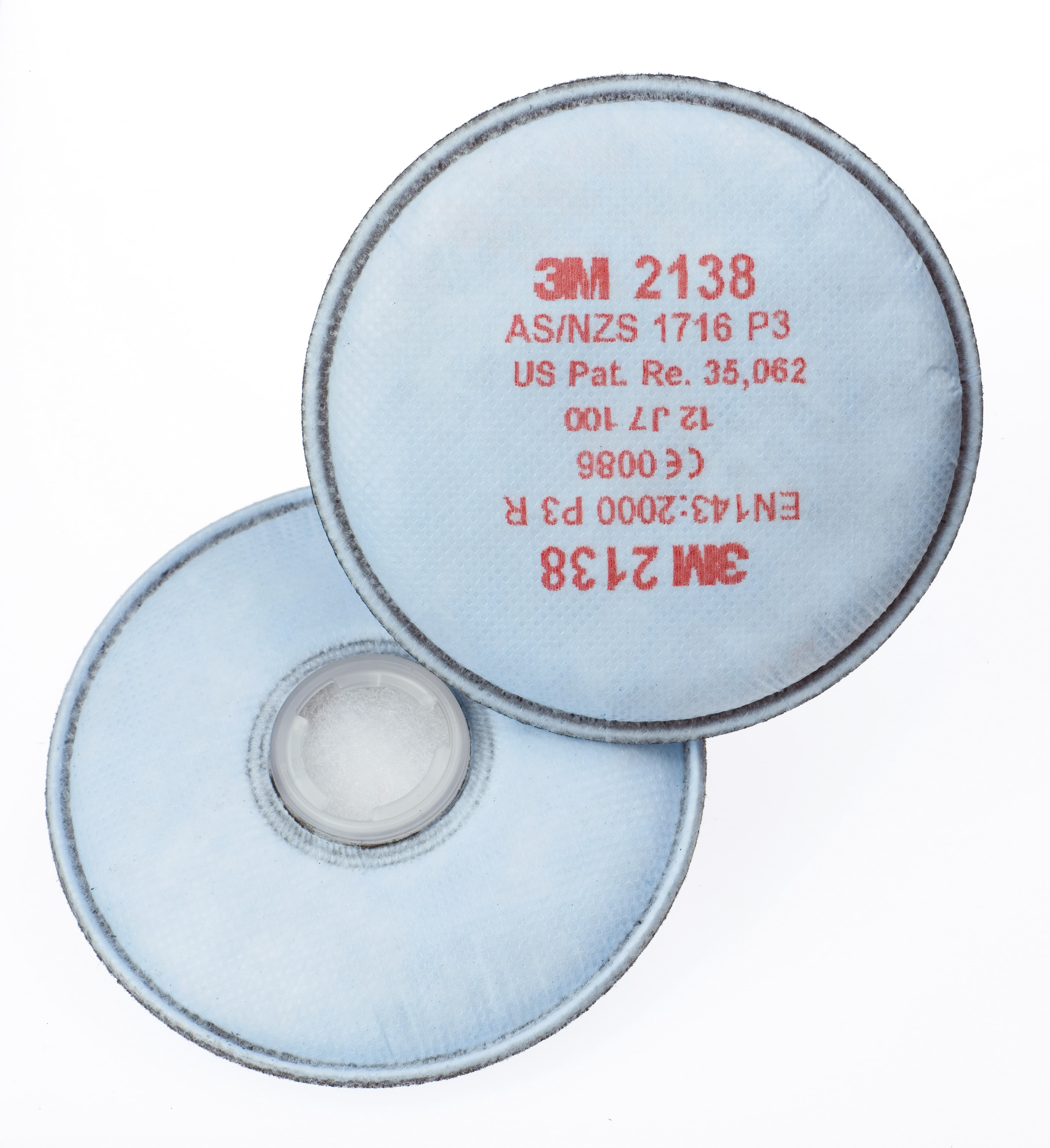 3M Particulate Filter 2138, GP2/GP3, with Nuisance Level Organic Vapour/Acid Gas Relief, 1 Pair/Pack