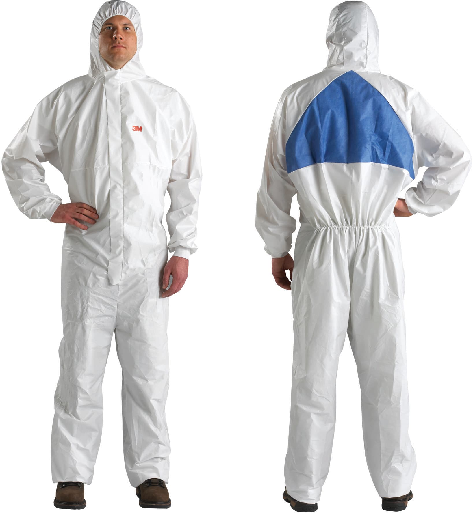 XL Protective Coverall White + Blue with Blue Breathable Back Panel 3M (4540+)