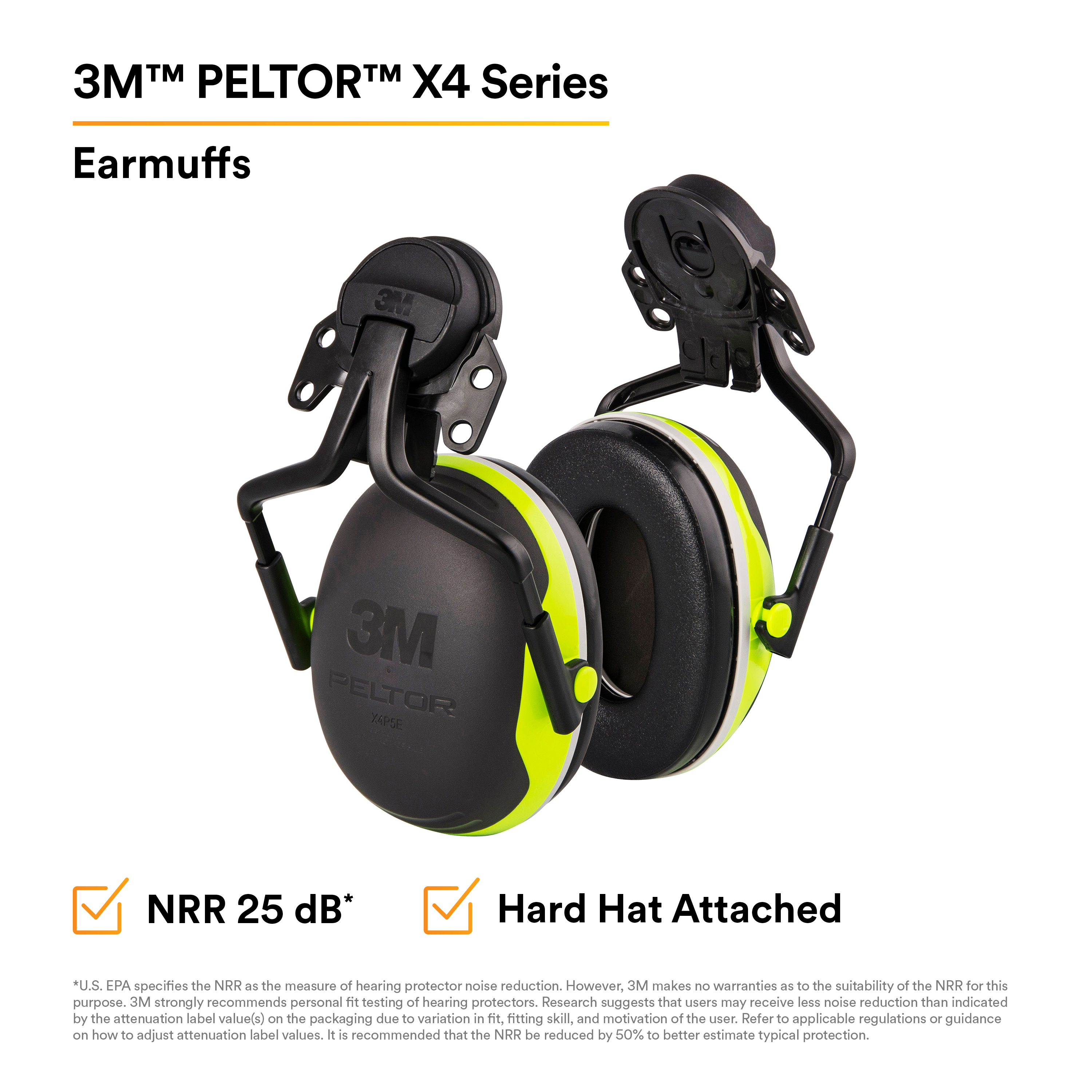 3M™ PELTOR™ Earmuffs X4P5E, Forestry Orange, 10 EA/Case_2