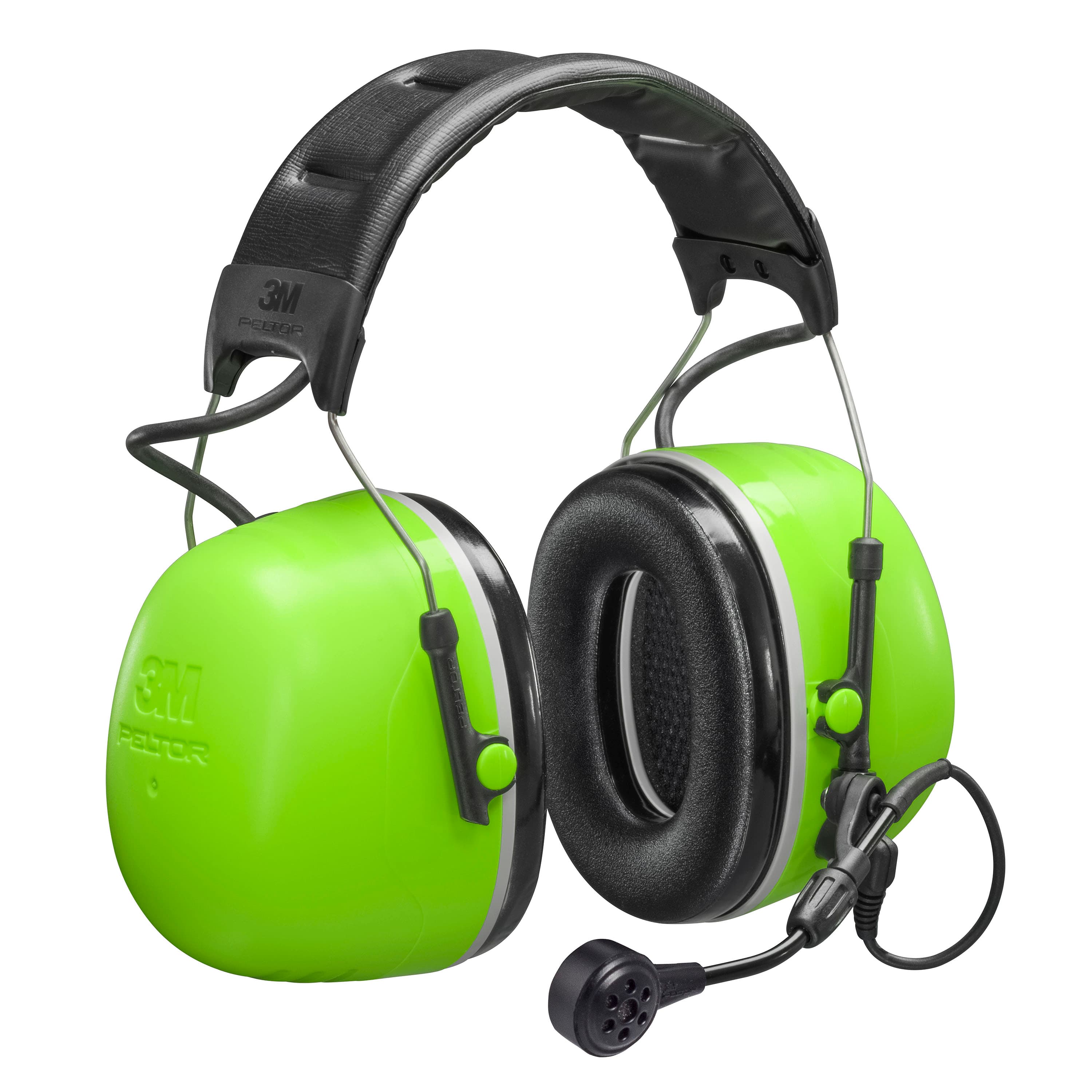 3M PELTOR CH-5 High Attenenuation Headset MT73H450A GB, J11 plug, Hi-Viz Green, Headband, 1 ea/Carton