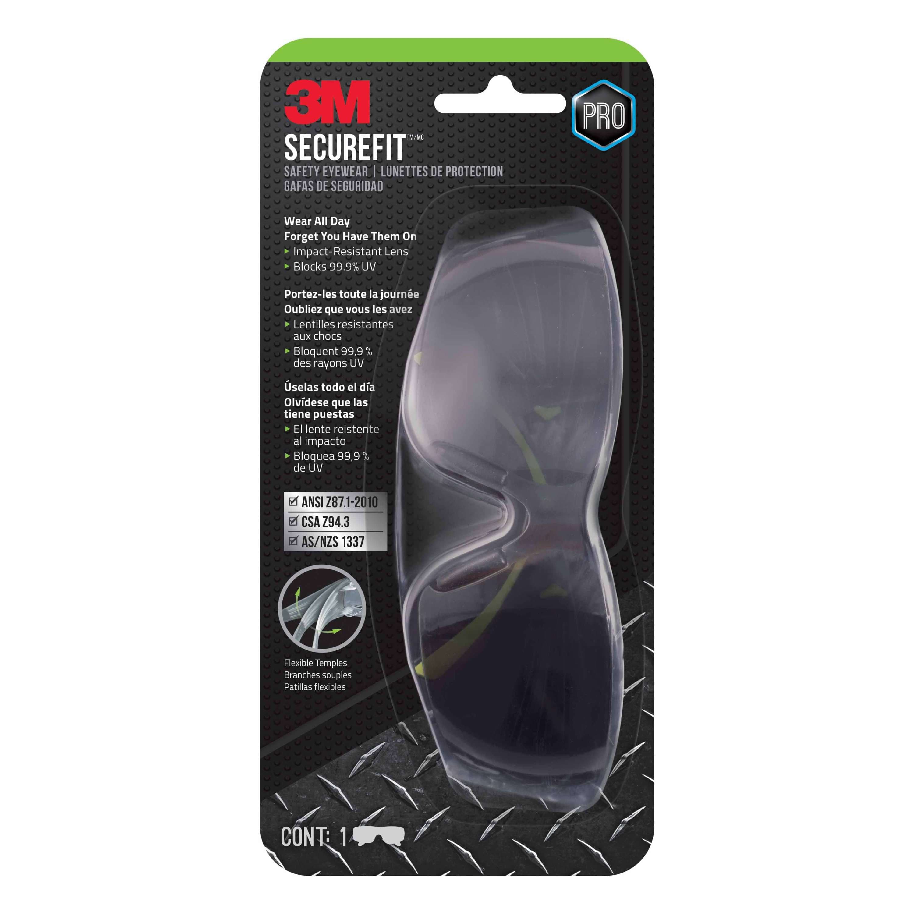3M SecureFit 400 Safety Eyewear SF400G-LV-4-PS, Gray Anti-Fog, 1 (7100112857)