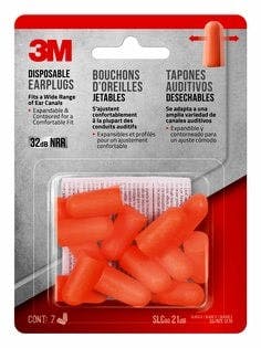 3M™ Disposable Earplugs, 92077H7-DC, 7 pairs/pack, 20 packs/case
