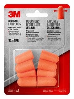 3M™ Disposable Earplugs, 92050H4-C, 4 pairs/pack, 20 packs/case