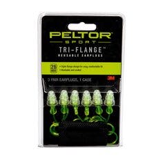 Peltor™ Sport Tri-Flange™ Corded Reusable Earplugs 97317-10DC, 3 Pair Pack Neon Yellow_0