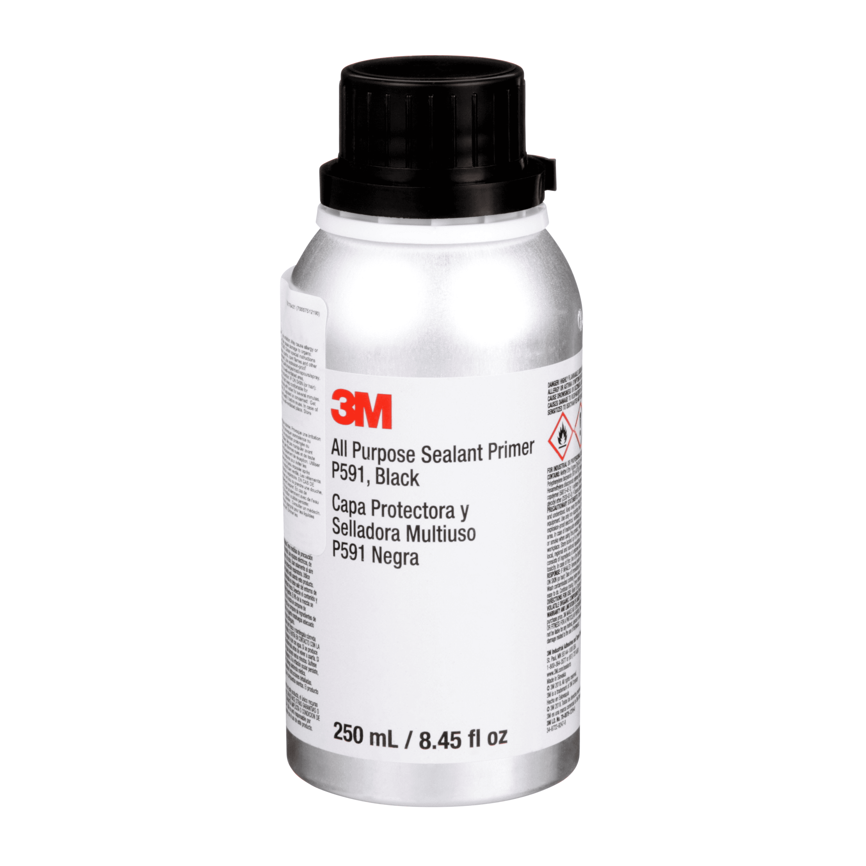 3M All Purpose Sealant Primer P591, Black, 250 mL Bottle
