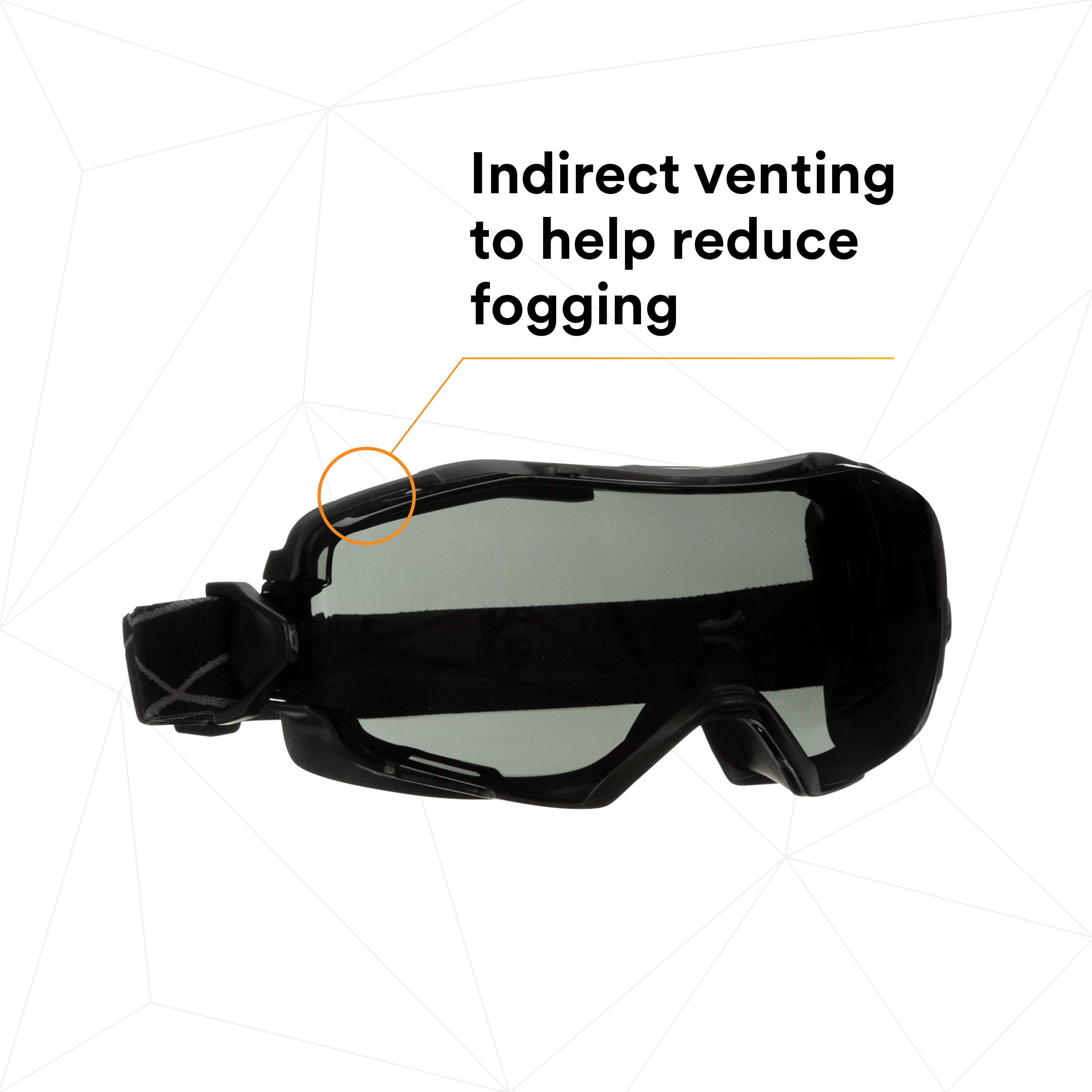 3M™ GoggleGear™ 6000 Series, GG6002SGAF-BLK, Black Shroud, Scotchgard™ Anti-Fog Coating, Gray AF-AS lens, 10ea/cs_0