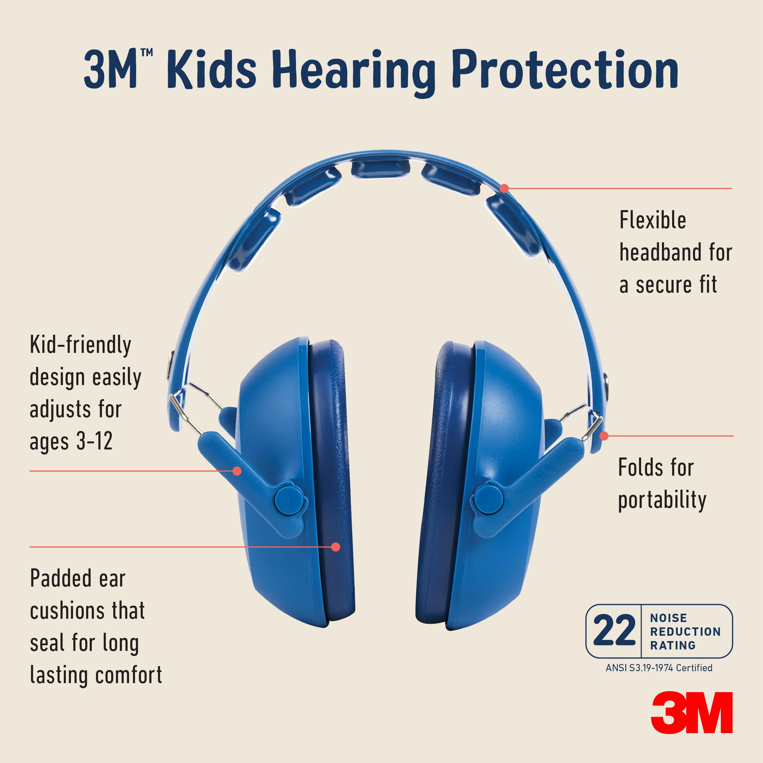 3M™ Kids Hearing Protection PKIDSB-BLU, Blue, 4 ea/case_6