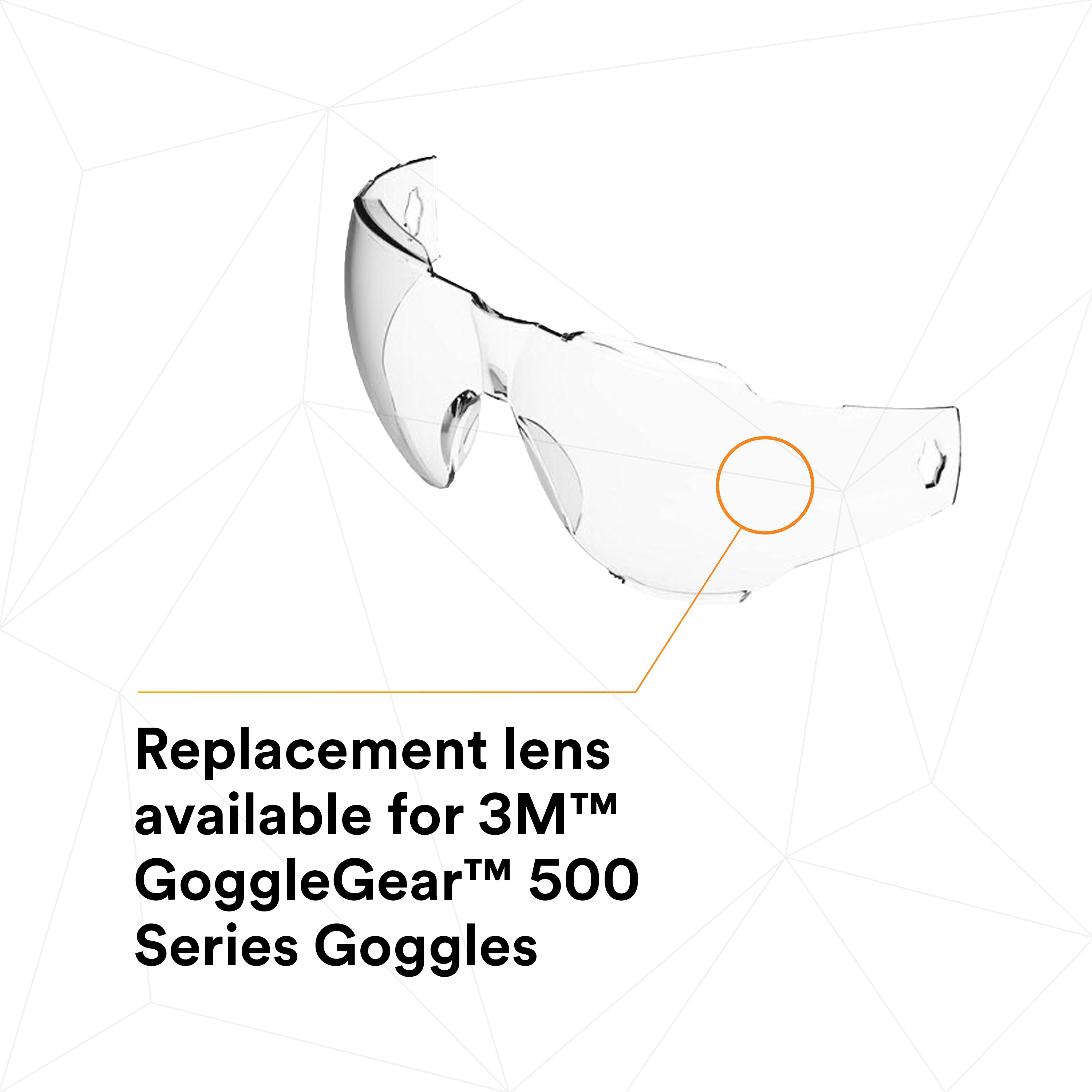3M™ Goggle Gear, 500-Series, GG501SGAF-LENS, Clear Scotchgard™ Anti-fog Replacement Lens, 20 ea/Case_2