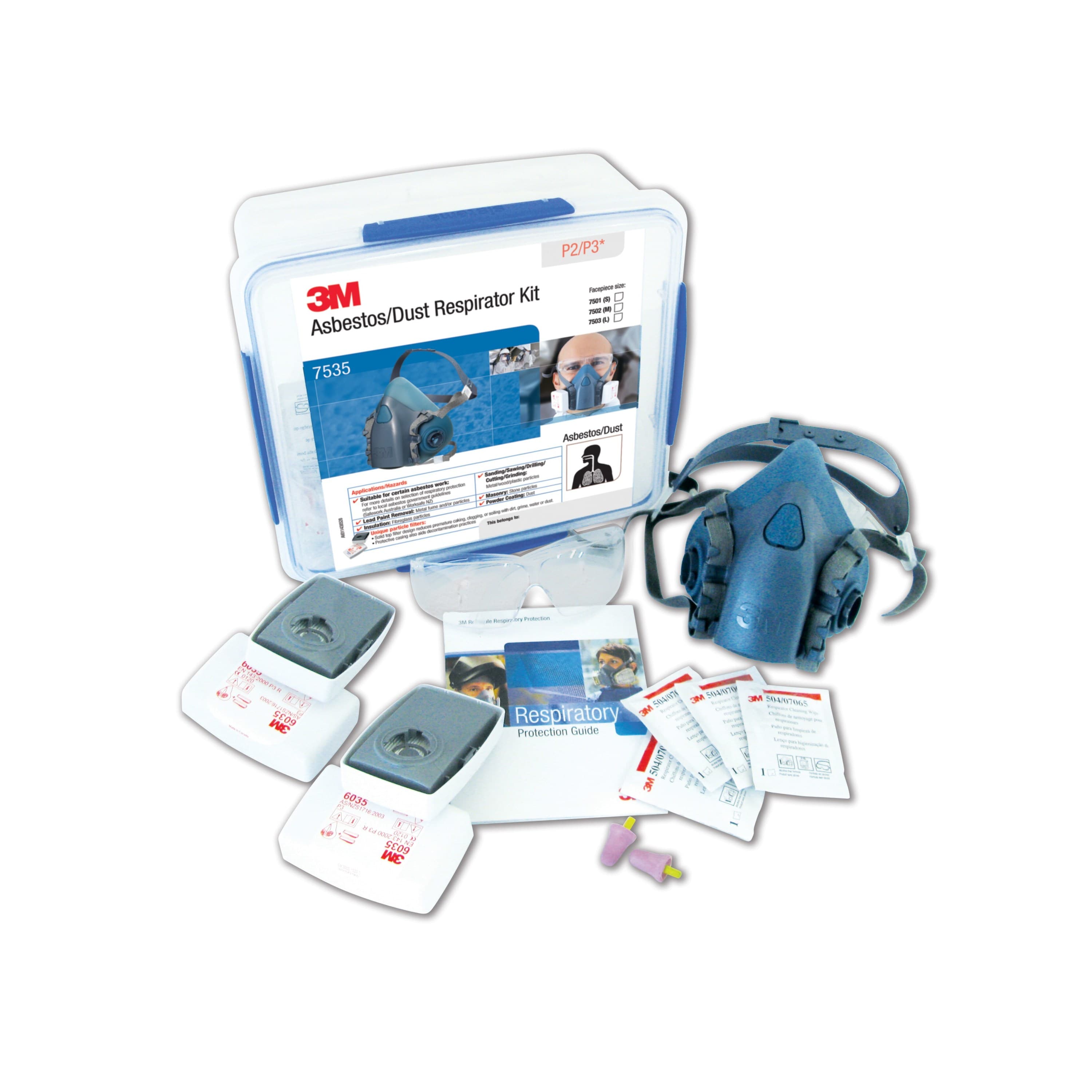 3M Asbestos/Dust Respirator Kit 7535, P2/P3, Small