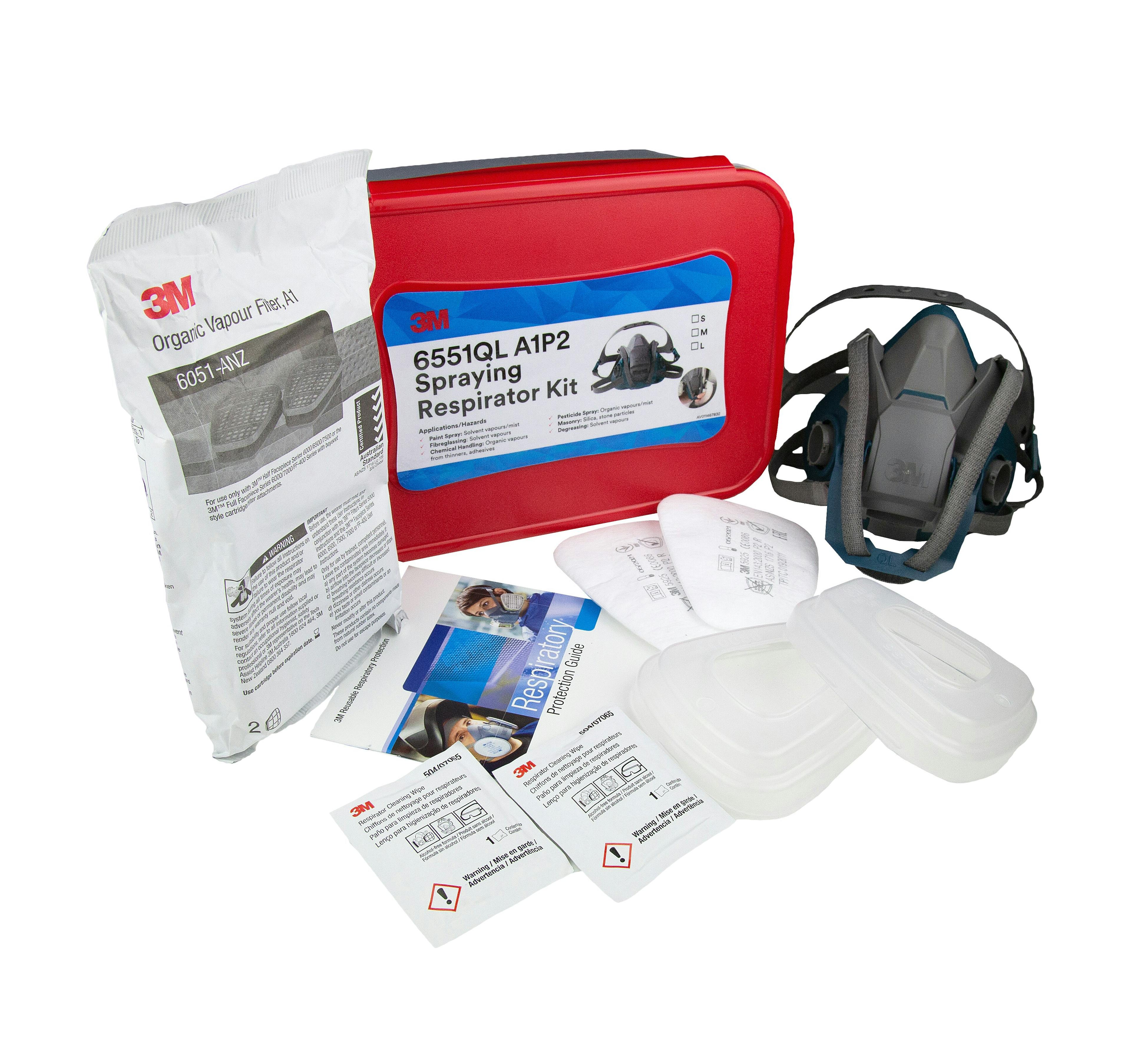 3M™ Spraying Respirator Kit 6551QL, A1P2, Medium, 2 ea/Case